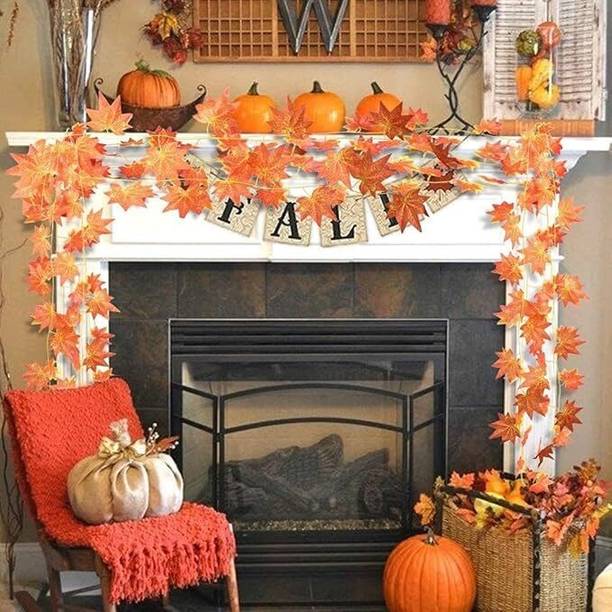 aksharblast Artificial Garland Money Leaves Pack of 1 in to 12 pic. Strings Artificial Plant Orange Tulips Artificial Flower