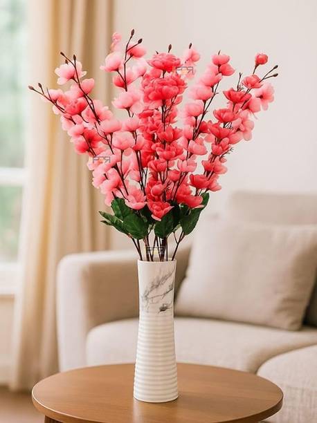 Real PBR REAL PBR Artificial Flowers Bunch, Without vase, Pink Maroon, 2 Pieces Multicolor Cherry Blossom Artificial Flower