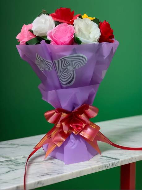 Fleur Buddy Blossom Charm Artificial Rose Bouquet Multicolor Rose Artificial Flower