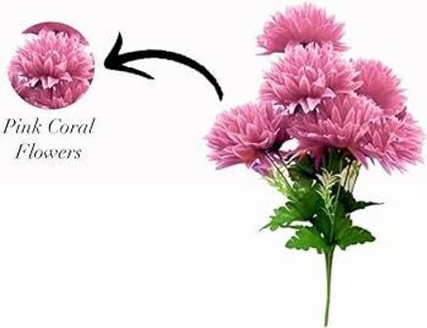 ASA artificial pink corel bunch of seven Pink Dahalia Artificial Flower