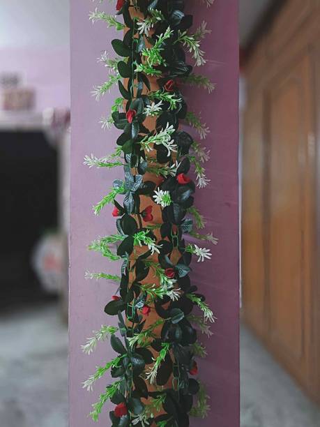 Dynamic Retail Global Artificial Hanging Flowers Plant Vine & Creepers Wall Hanging Home Decor MD585 Multicolor Rose Artificial Flower