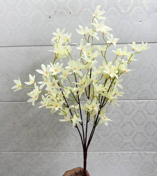 Dekorly Artificial Fake Tulips Lily Flowers Bunch For Bedroom Home Office Tabletop Décor Yellow Dahalia Artificial Flower