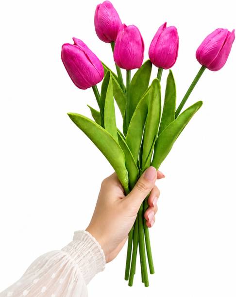 Aakansha artificial flowers tulip Pink Tulips Artificial Flower