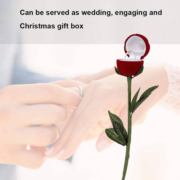 Nineteenth july Jewels 19th J Jewels - Red Rose Velvet Jewelry Gift Boxes for Anniversary & Weddings Ring Vanity Box