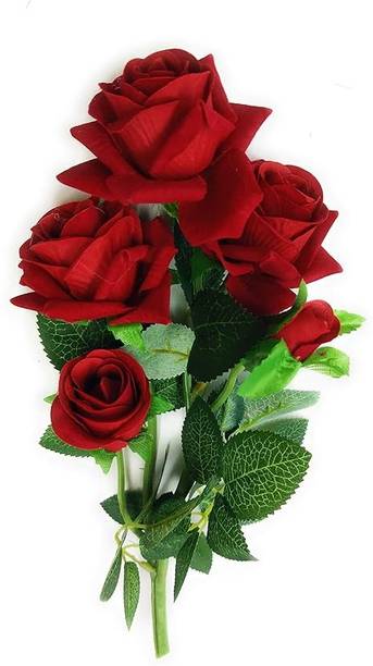 Ukv collection Velvet Petals Red Roses Red Rose Artificial Flower
