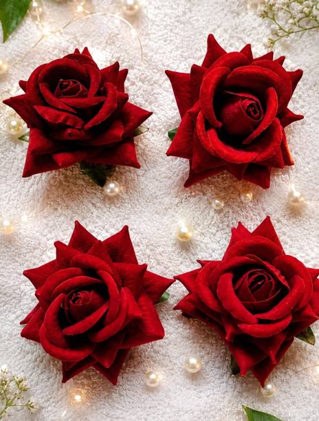 Parama Fashion MEROON ROSE Maroon Rose Artificial Flower