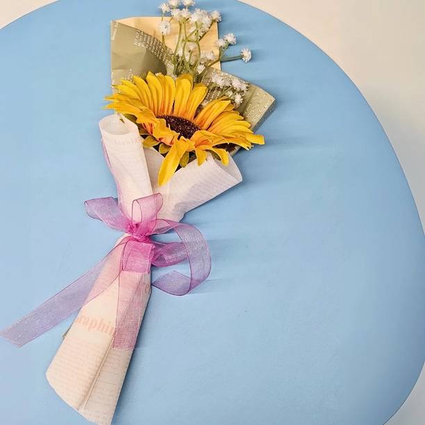 prajna 1 Pcs Artificial Sunflower Flower Bouquet Flowers for Him/Her Gift Yellow Rose Artificial Flower