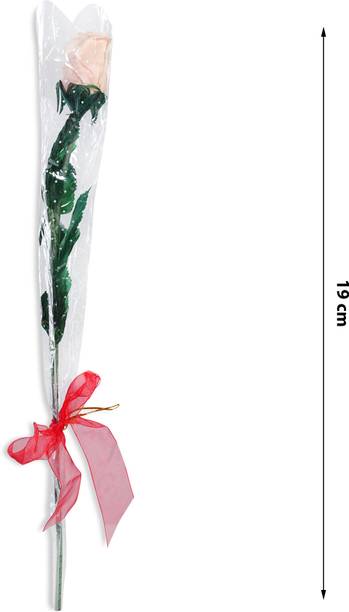 Print Panda The crème feather artificial rose to gift to your loved ones Multicolor Rose Artificial Flower