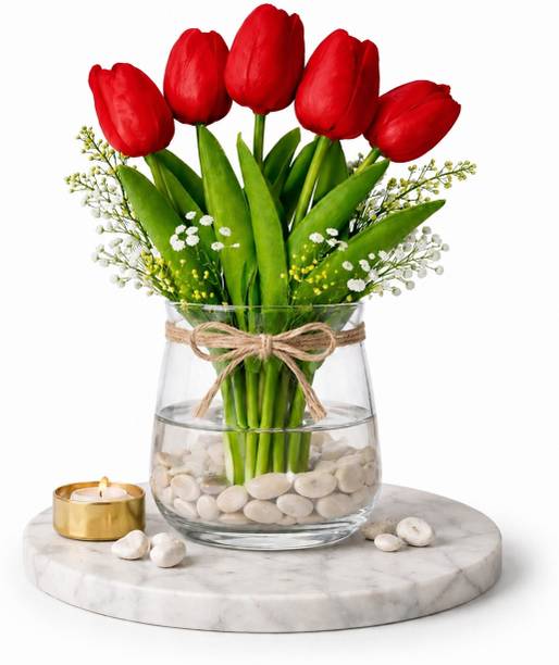 Candus Red Tulips Artificial Flower