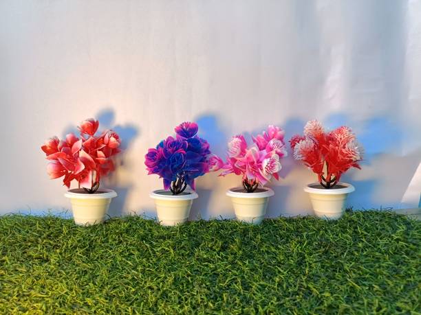 BargainBox Artificial rose bouquet Multicolor Peace Lily Artificial Flower  with Pot