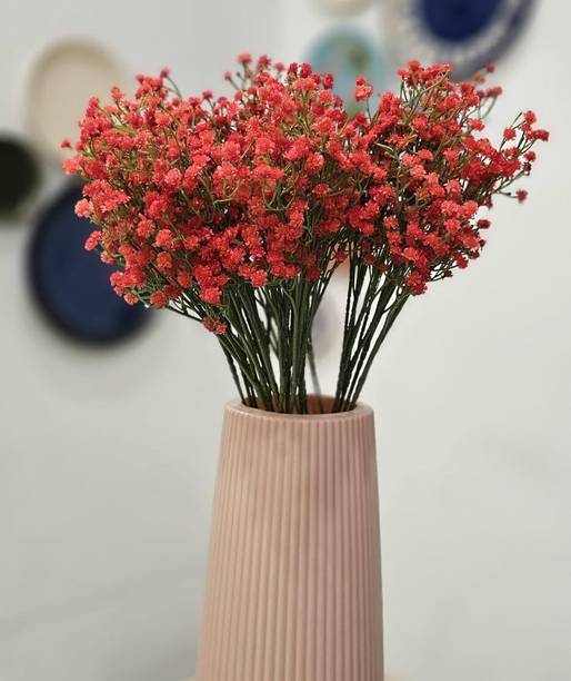 prajna 3 pcs Artificial Babys Breath Gypsophila Bouquets Flowers Sticks for Home Decor Red Gladiolus Artificial Flower