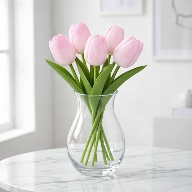 spaklerac Pink Tulips Artificial Flower