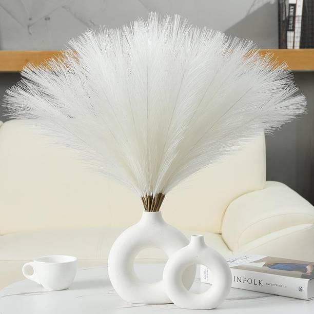 Curated Cart Pampas Grass For Decoration White Dried Sticks Artificial Flower