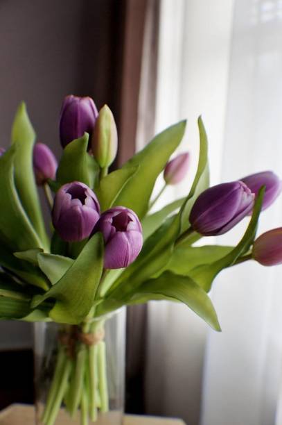Paperi Artificial Fake tulip Flower Purple Purple Tulips Artificial Flower