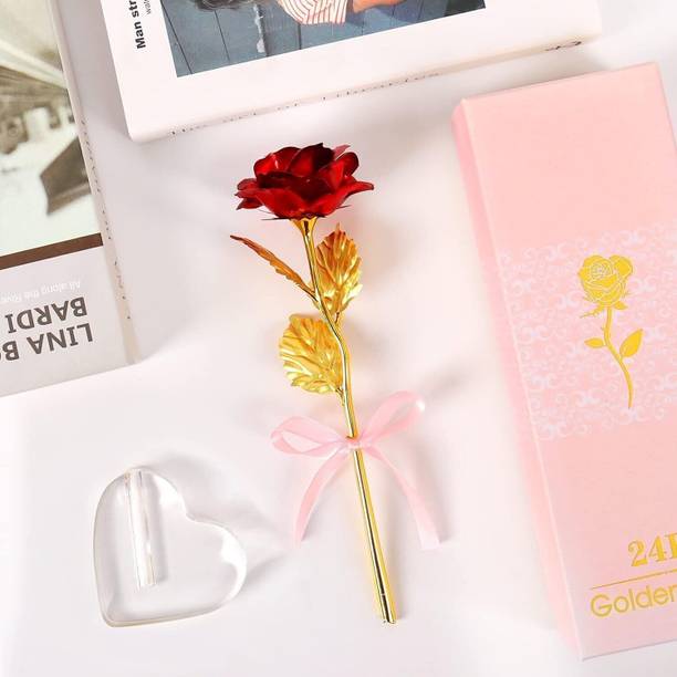 Taars Red Rose Gold Rose Artificial Flower Red Rose Artificial Flower