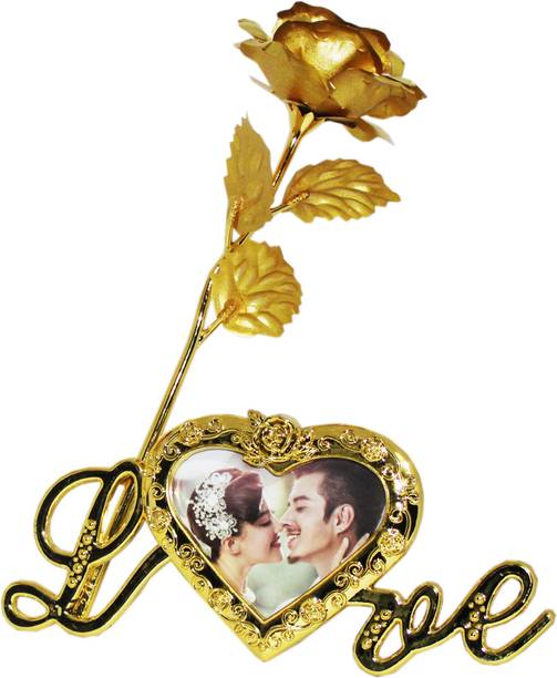 ASHIRWAD Red & Golden Rose with Gift Box – Special Gift Combo Gold Rose Artificial Flower