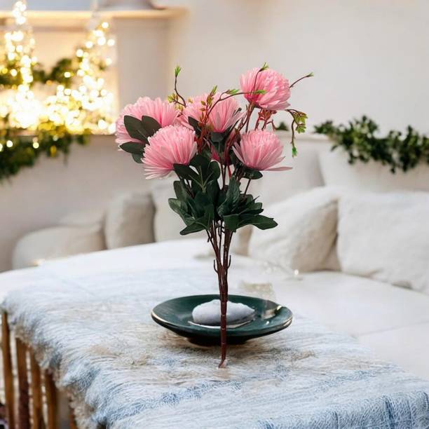 SARUPYA Artificial Flower Roses Fake Sticks Bunch Decorative Items for Bouquets, Gifting Pink Rose Artificial Flower