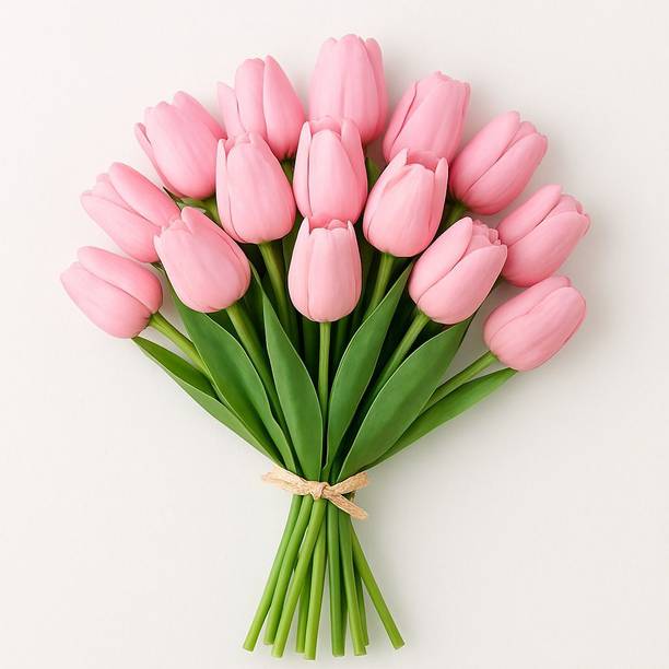 PREMA SHINE Artificial Pink Tulip Bouquet – 1 Stem | Home & Gift Decoration Flower Pink Tulips Artificial Flower