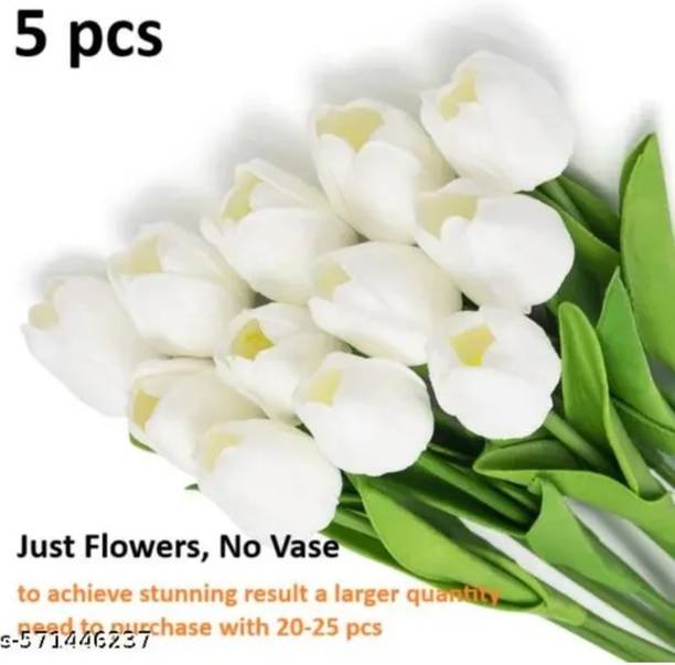 DKD White Tulips Artificial Flower