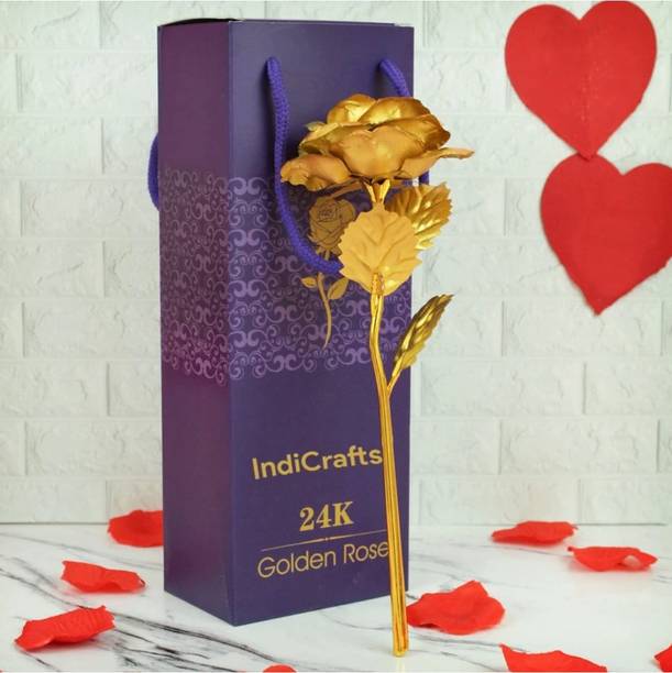MSH CRAFT Gold Rose Artificial Flower Gold Rose Artificial Flower