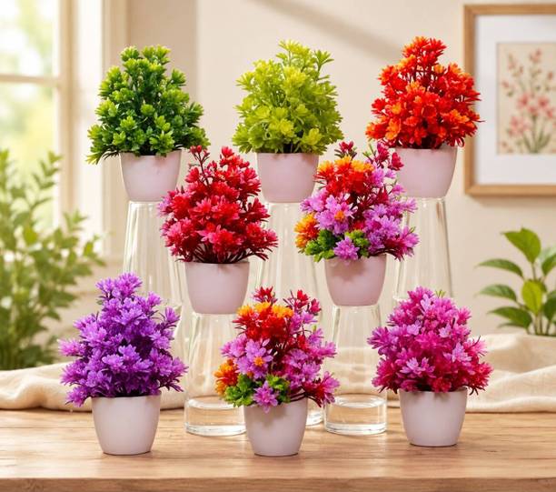 RA Collection Multicolor Wild Flower Artificial Flower  with Pot