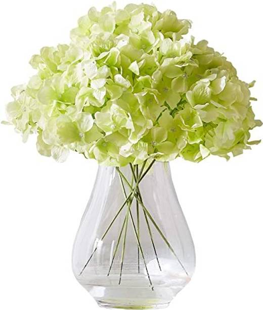 well art gallery Artificial Hydrangea Flower Heads Flowers for Wedding Centerpieces, Lite-Green Green Hydrangea Artificial Flower