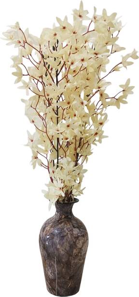 CRAFTORY Artificial Flowers For Decoration,Home, Office décor, Mangolia Flower Bunch White Magnolia Artificial Flower