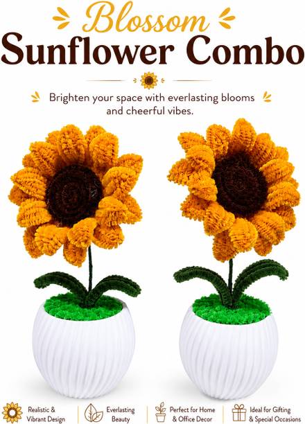 NOMI CRAFT HF-YLW1 Orange Sunflower Artificial Flower