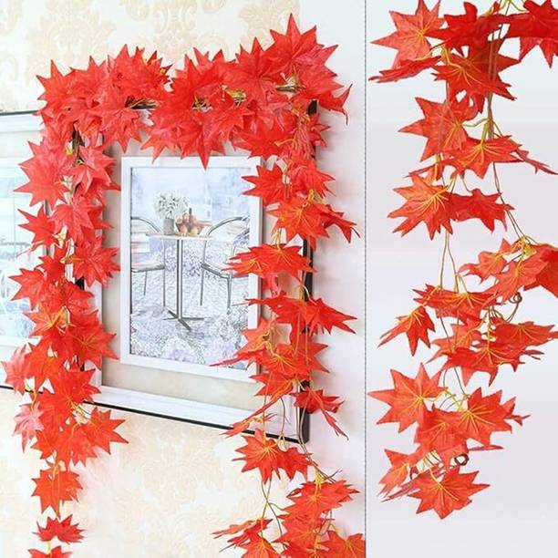 aksharblast Artificial Garland Money Leaves Pack of 1 in to 12 pic. Strings Artificial Plant Orange Tulips Artificial Flower