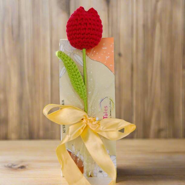 Art Tales Unique Handmade Floral Gift, Home Decor, Romantic Occasion Red Tulips Artificial Flower