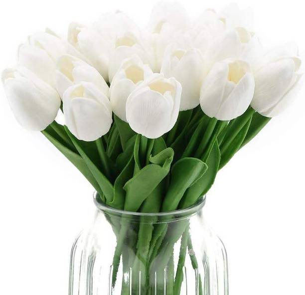 ब्लैक परी TULIP FLOWER सफेद ट्यूलिप नक़ली फूल