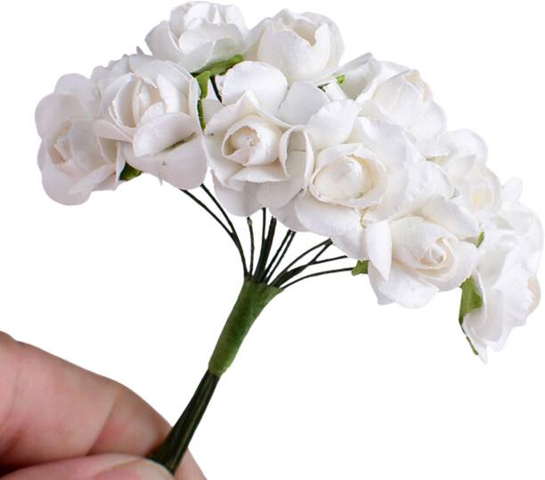 R H lifestyle White Rose Artificial Flower