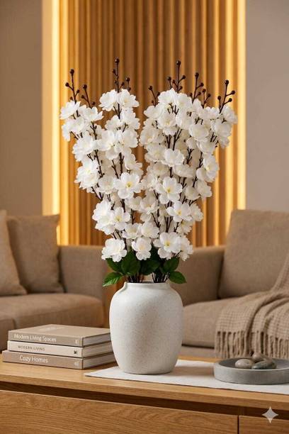 rabecadecor White Cherry Blossom Artificial Flower