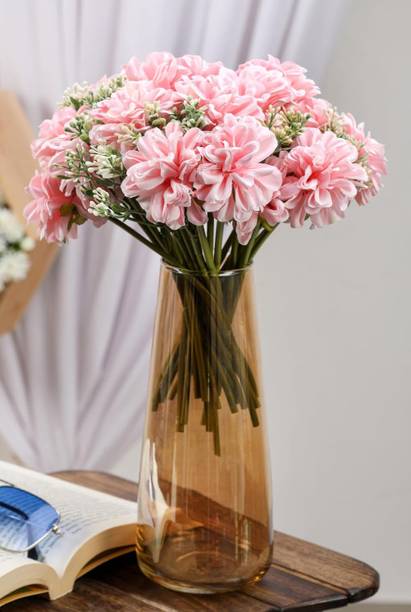 paramount meta craft 1 Bunch Artificial Dahlia Flowers Fake flowers for wedding and Festivals Pink Dahalia Artificial Flower