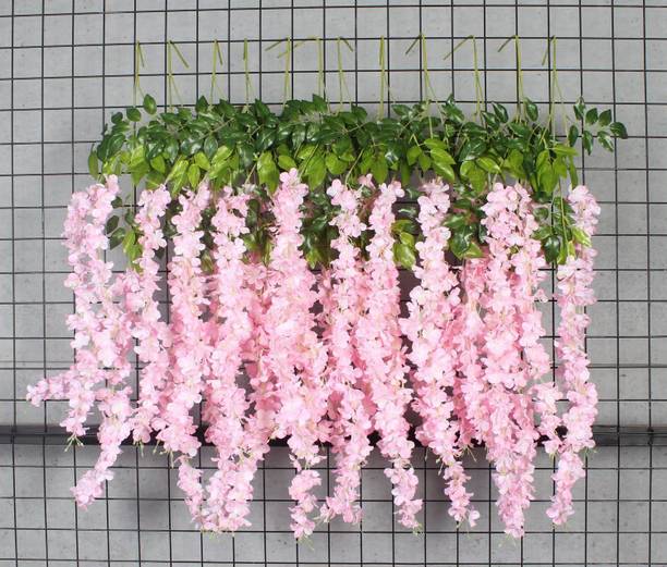 well art gallery Artificial Wisteria Vine Hanging for Home, Party, Wedding Decor (6, Baby-pink) Pink Westeria Artificial Flower