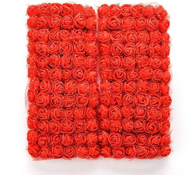 TGS Mini Foam Roses Artificial Flowers for Crafts, Decoration & Gift Wrapping Red Rose Artificial Flower