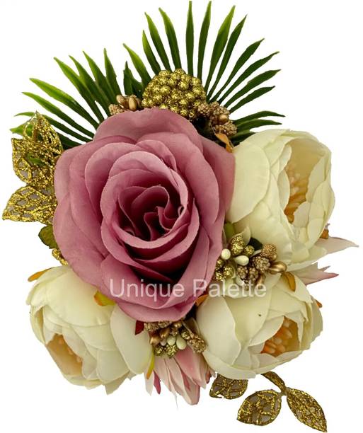 Unique Palette Artificial Flower Bunch for Wedding Bridal Shower Bride's Bouquet Decorations Multicolor Rose Artificial Flower