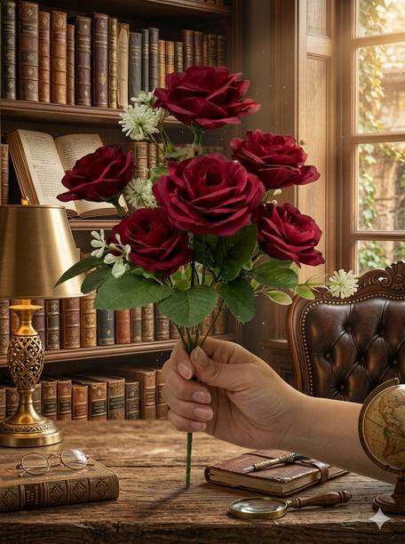 ADRIJADIP Red Rose Artificial Flower