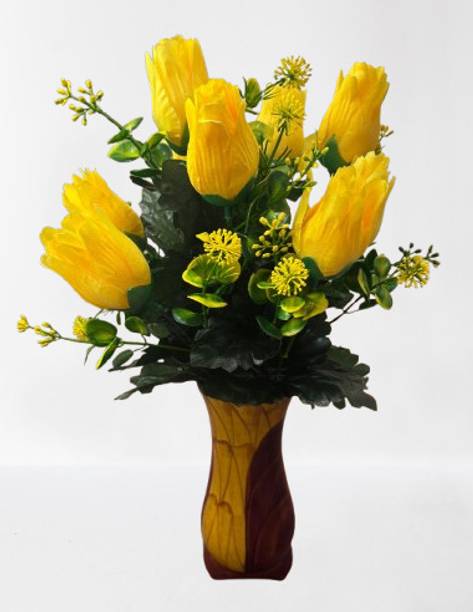 GGAD Yellow Tulips Artificial Flower