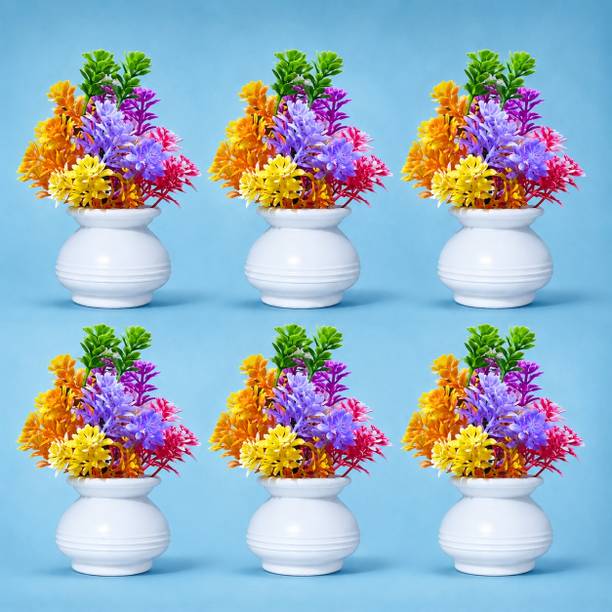 BHAARUSH9 Best Seller Multicolor Wild Flower Artificial Flower  with Pot