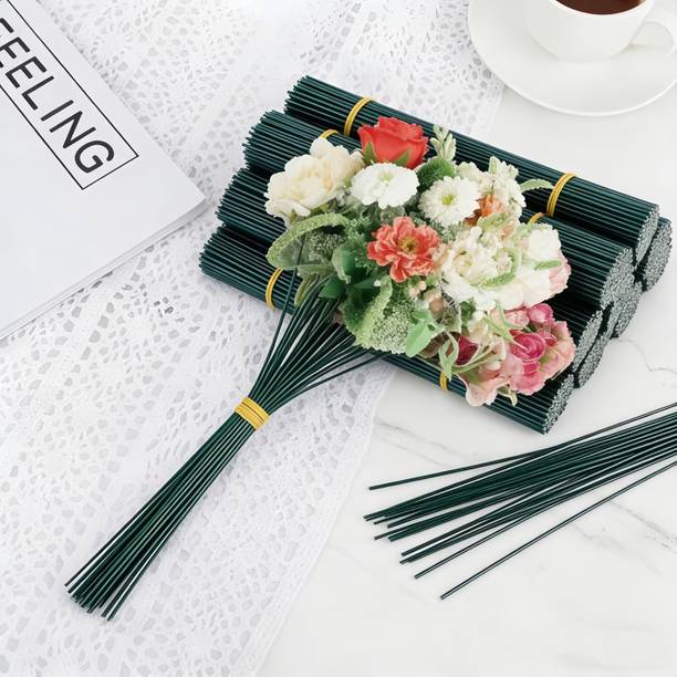 M T BROTHERS 2mm Artificial Flower Making Wire, Long Floral arrangement Decoration Green Dried Sticks, Daisy, Lily, Gerbera, Rose, Sunflower, Tulips, Cherry Blossom Artificial Flower