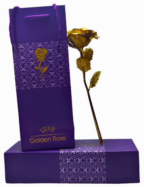 MSDECOR Gold Rose Artificial Flower