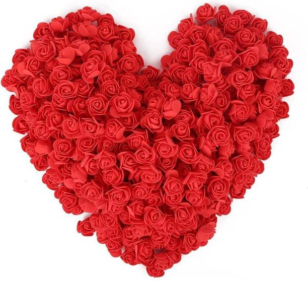 mogal Artificial Flower For Home Decoration (Pack Of 50) Red Rose Artificial Flower