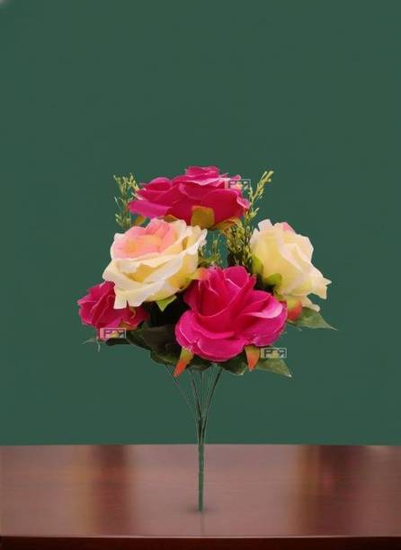 Real PBR Artificial Flower Multicolour Rose Bunch ( 1 pcs. multicolour ) Multicolor Rose Artificial Flower