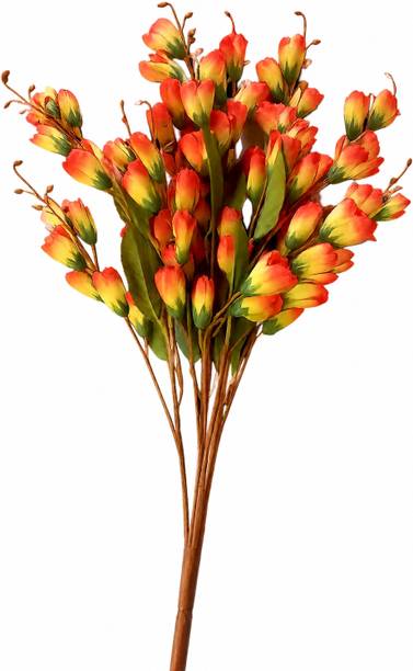 Vartikahub VHF_tulip Orange, Yellow Tulips Artificial Flower