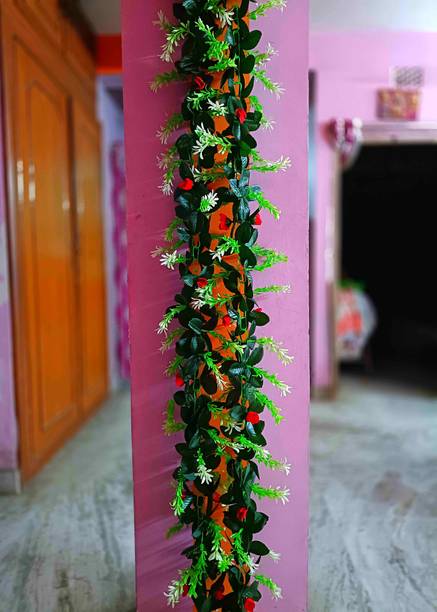 Dynamic Retail Global Artificial Hanging Flowers Plant Vine & Creepers Wall Hanging Home Decor MD585 Multicolor Rose Artificial Flower