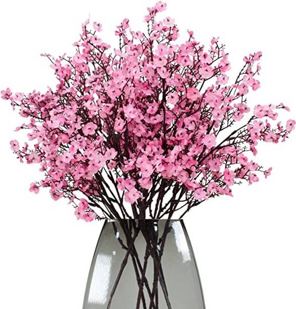BS AMOR Artificial Flowers Gypsophila Bouquet Bulk Real Touch Faux Silk Flower for Vase Pink Pear Blossom Artificial Flower