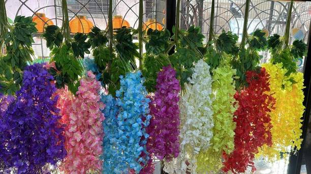 AMR STORE Westeria Artificial Flower Vine Creepers for Home & Wedding Decoration Multicolor Westeria Artificial Flower