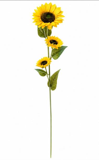 wafagreendecor SunBloom Premium Artificial Multi-Head Sunflower Stem Yellow, Green, Brown Sunflower Artificial Flower