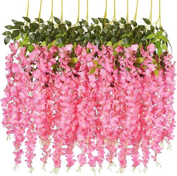 R.M. INDUSTRIES Premium Artificial Wisteria Hanging Flower Pink Westeria Artificial Flower